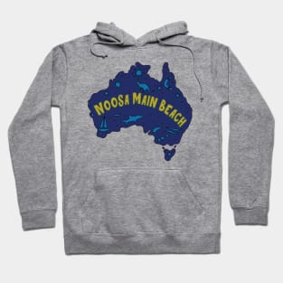 AUSSIE MAP NOOSA MAIN BEACH Hoodie